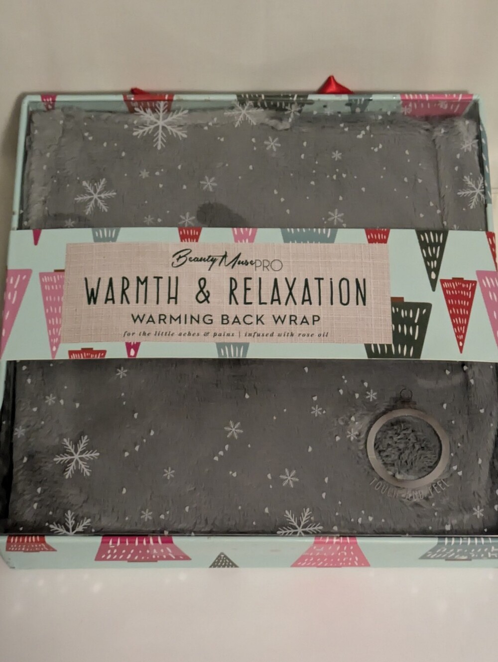 Beauty Muse Pro Warmth & Relaxation Warming Back Wrap  Infused Rose Oil - Gray